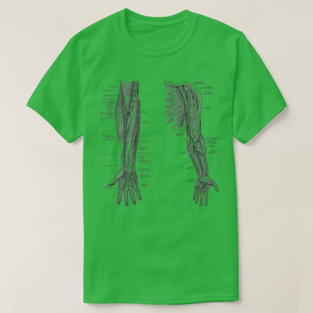 T-shirt Diagramme bras et main Double affichage Anatomie V (Design devant)