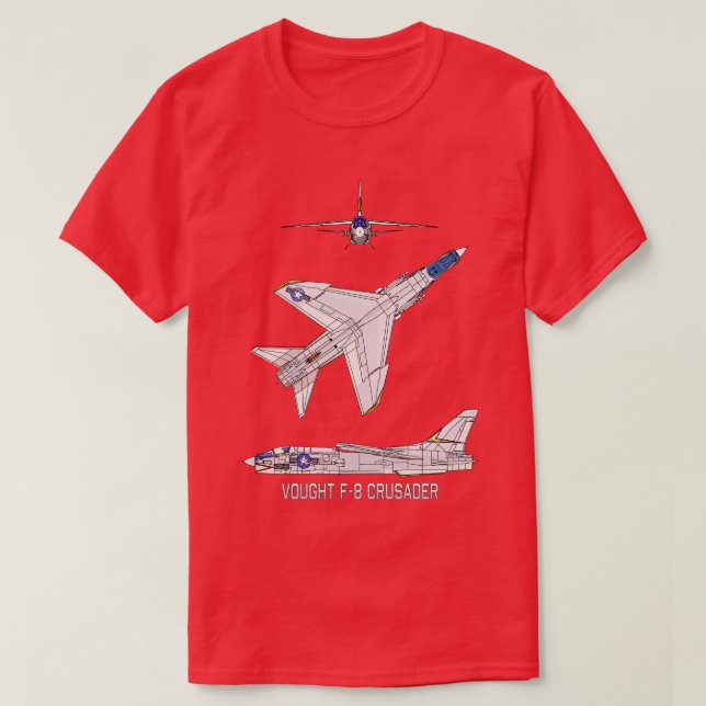 T-shirt Diagramme cadeau de Croiseur américain F8 (Design devant)