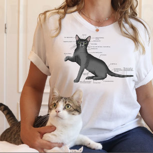 T-shirt Diagramme d'anatomie de chat drôle humour nerd
