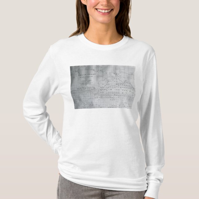 T-shirt Diagramme de baleine du North Pacific, 1851 (Devant)