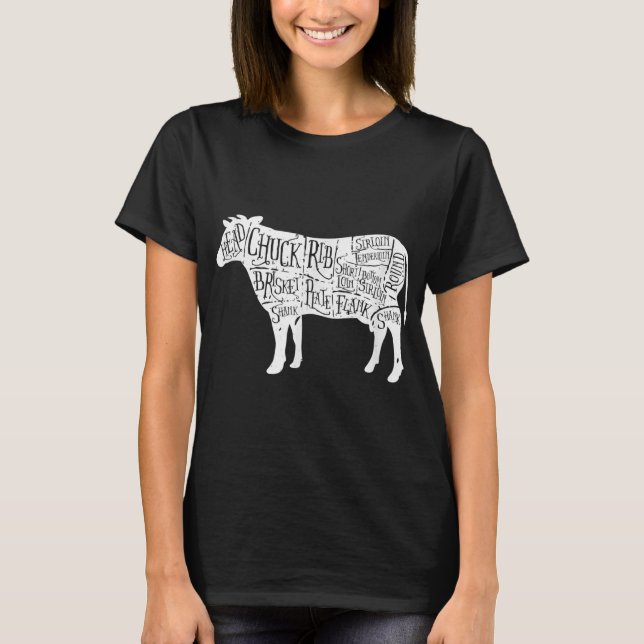 T-shirt Diagramme de Beef Cuts (Devant)