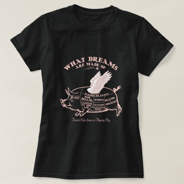 T-shirt Diagramme de cochon volant (Design devant)