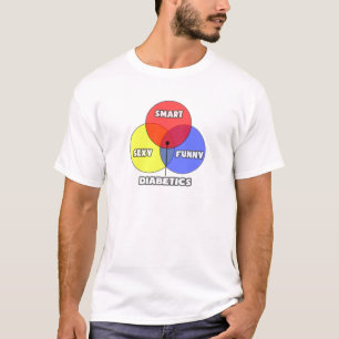 T-shirt Diagramme de Venn .. Diabétique