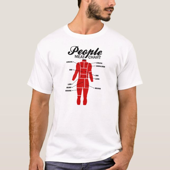 T-shirt diagramme de viande de personnes (Devant)
