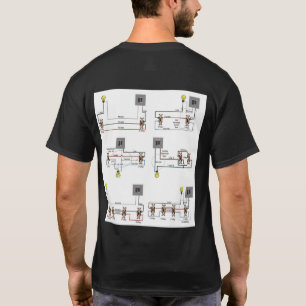 T-shirt Diagrammes de commutateur à 2, 3 et 4 voie