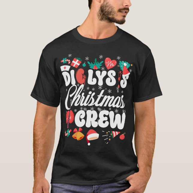 T-shirt Dialyse Infirmière Dialyse Noël à l'équipage (Devant)