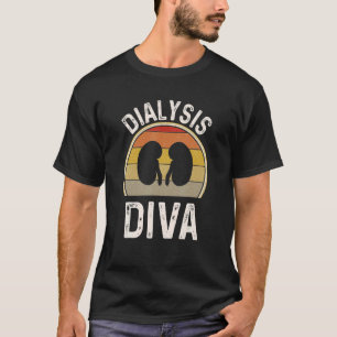 T-shirt Dialyse rétro Diva Infirmière Néphrologie Techniqu