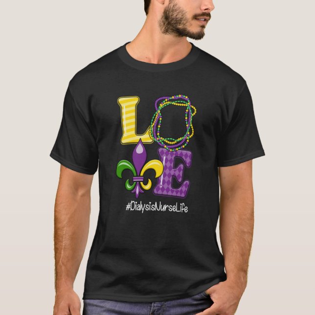 T-shirt Dialysis Nurse Nurse Mardi Gras Leopard Festival P (Devant)