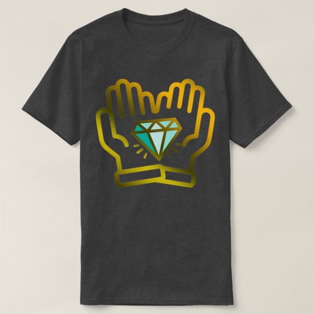 T-shirt Diamant Mains GME Stock marché Trader or Crypto (Design devant)