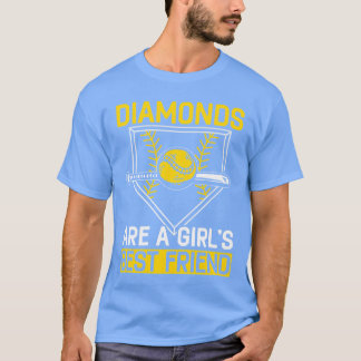 T-shirt Diamonds sont une fille Meilleur Ami Softball Joue