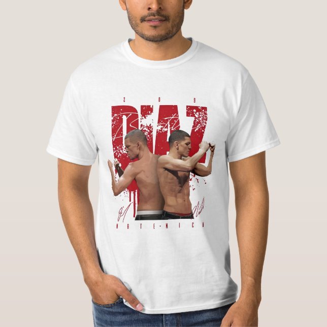 T-shirt " Diaz Nate Stockton Nick Diaz Jiu Jitsu Diaz brun (Devant)