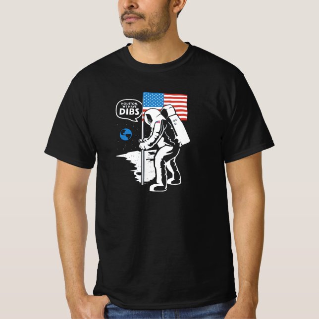 T-shirt Dibs d'atterrissage sur lune (Devant)