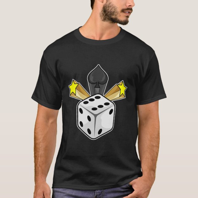 T-shirt Dice au Poker avec pique et étoiles (Devant)