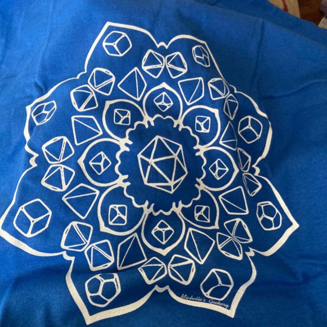 T-shirt Dice Mandala en blanc (Créateur téléchargé)
