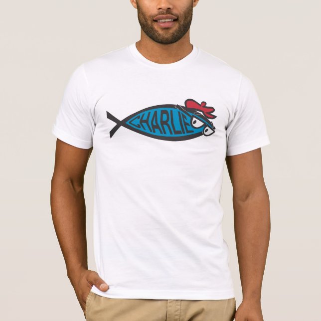 T-shirt d'Ichthys de thon de Charlie (Devant)