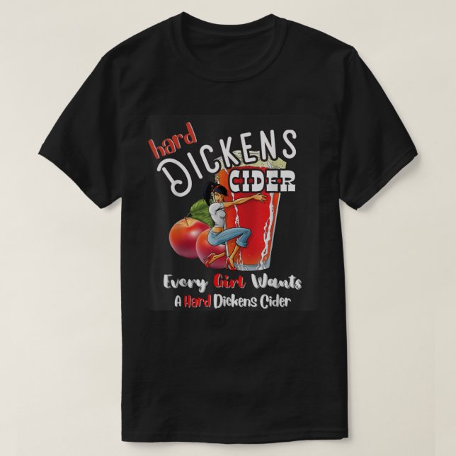 T-shirt dickder hard cidre Drôle fille Whiskey et l'applic (Design devant)