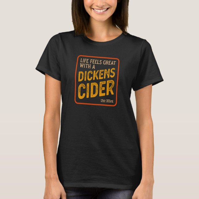 T-shirt Dickens Bouteille de cidre étiquette Witty innuend (Devant)