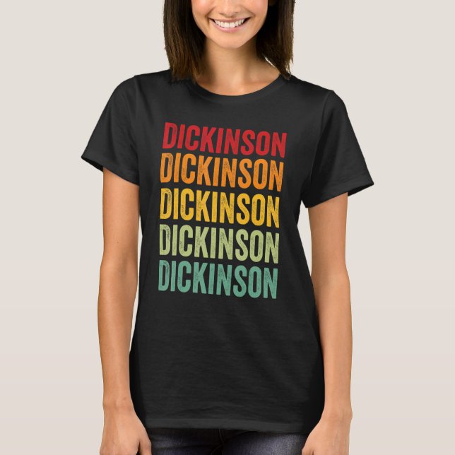 T-shirt Dickinson County Kansas Rainbow Text Design (Devant)