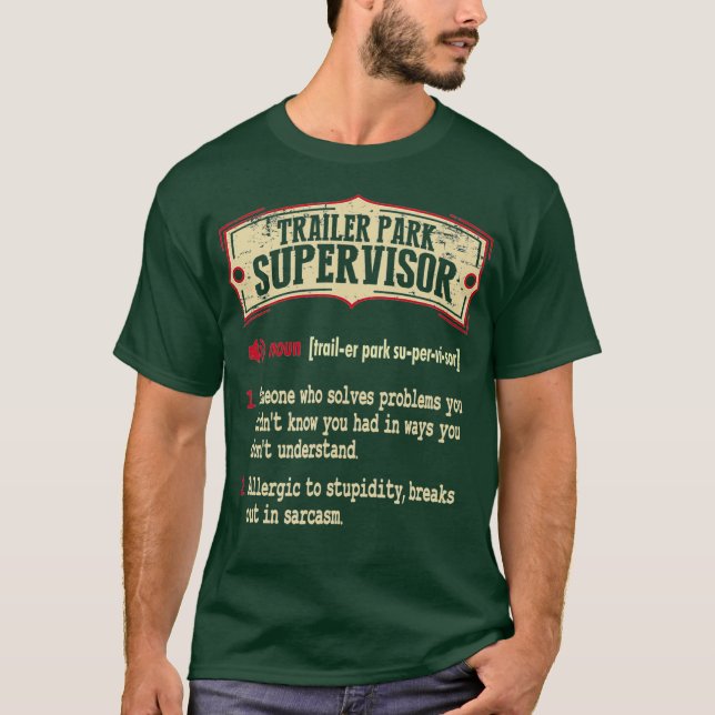 T-shirt Dictionnaire du superviseur de parc de remorques (Devant)