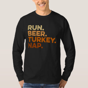 T-shirt Dictons d'automne Thanksgiving Trot Run Bière Dind
