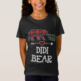 T-Shirt Didi Bear Pajama de Noël Rouge Plaid Buffalo Famil