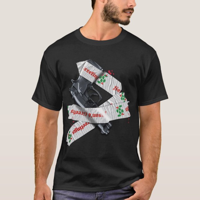 T-shirt Die Hard T-ShirtDie Hard - Gift Wrapped Gun (Devant)