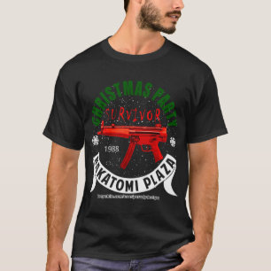 T-shirt Die Hard T-ShirtNakatomi Plaza Christmas Party Sur
