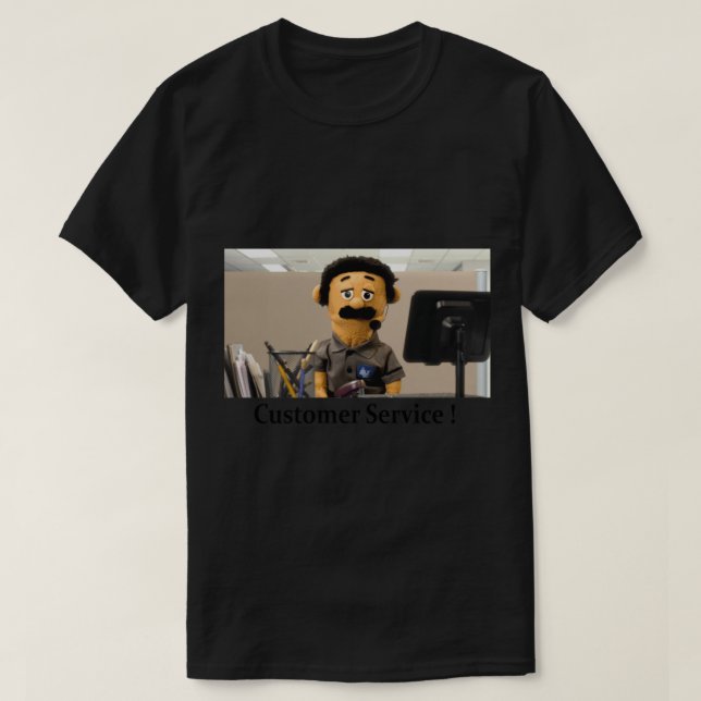 T-shirt Diego Puppet, Service Clients ! Baseball ¾ manche (Design devant)