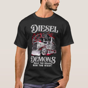 T-shirt Diesel Demons Rule The Road Run The Night Truck