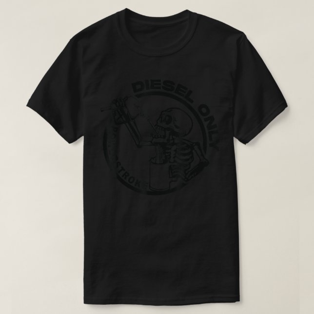 T-shirt Diesel Uniquement Squelette drôle Boire Bière Skul (Design devant)