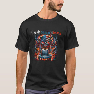 T-shirt Diesels Démons et Devils Drapeau américain Big Rig