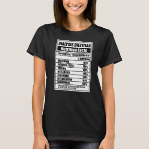 T-shirt Diététique Faits nutritionniste Diète Diète Graphi