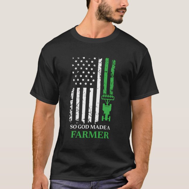 T-shirt Dieu A Fait Un Agriculteur Agricole (Devant)