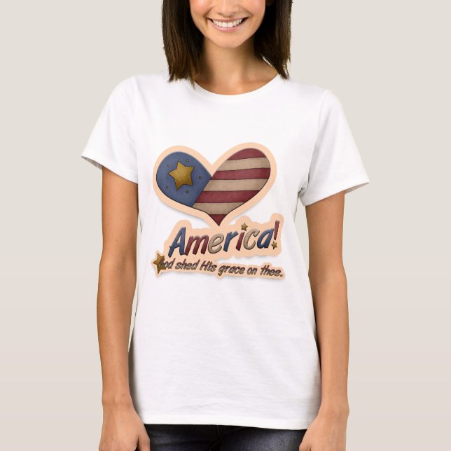T-shirt Dieu américain a jeté sa grâce sur Thee (Devant)