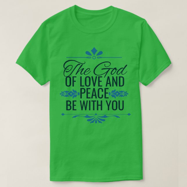 T-shirt Dieu Amour Et Paix Religieux Dit : (Design devant)