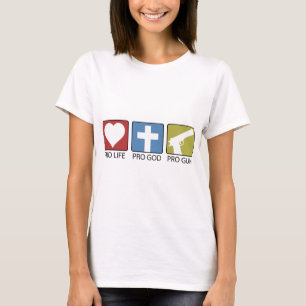 T-shirt Dieu anti-avortement et pro, pro arme à feu