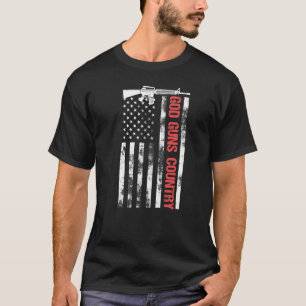 T-shirt Dieu Armes Pays Avec Arme Américaine Drapeau Patri