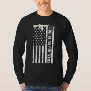 T-shirt Dieu Armes Pays Avec Drapeau Américain Patriotique