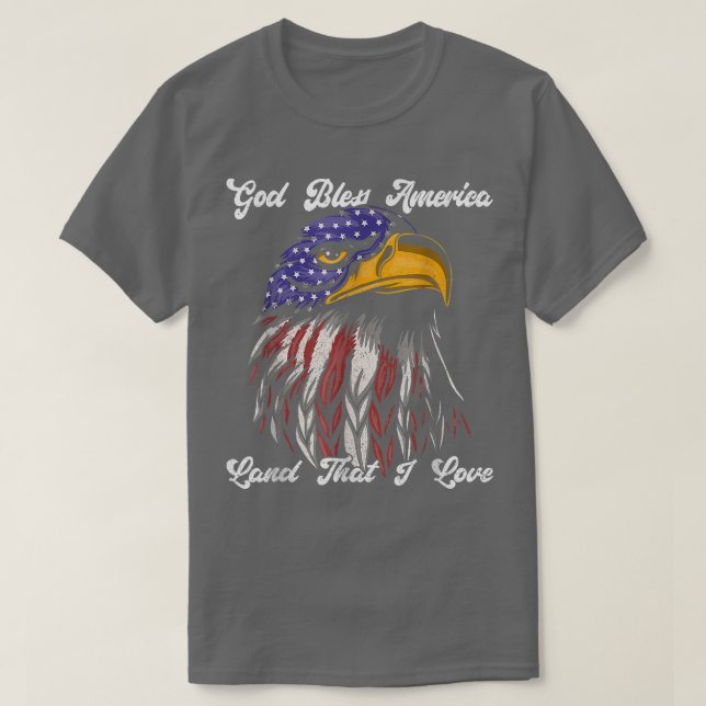 T-shirt Dieu Béni Amérique Terrain que j'aime US Drapeau D (Design devant)