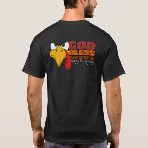 T-shirt Dieu Béni Merica Bon thanksgiving Holiday Turquie