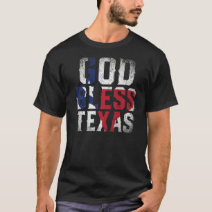 T-shirt Dieu Béni Texas Drapeau Patriotique Fier Texan Us