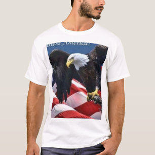 T-shirt Dieu bénisse l'aigle américain et le drapeau améri