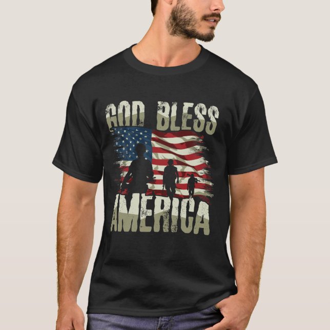 T-shirt Dieu bénisse l'Amérique (Devant)