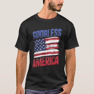 T-shirt Dieu bénisse l'Amérique 4 juillet USA Drapeau patr