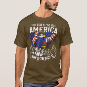 T-shirt Dieu bénisse l'Amérique AigleTerre de la maison li