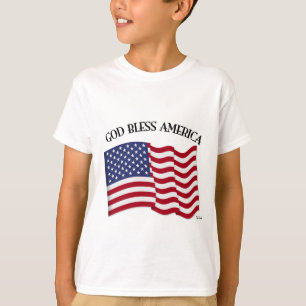 T-shirt DIEU BÉNISSE L'AMÉRIQUE avec drapeau américain