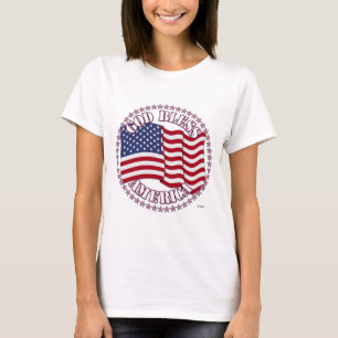 T-shirt Dieu bénisse l'Amérique avec le drapeau américain