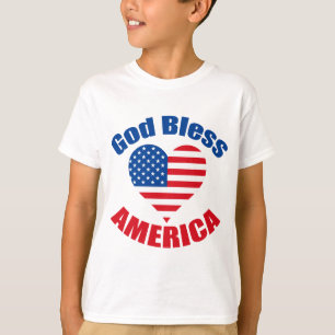 T-shirt Dieu bénisse l'Amérique Christian 4 juillet enfant