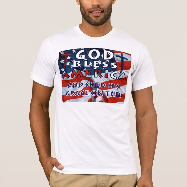 T-shirt Dieu bénisse l'Amérique - Customisé (Devant)