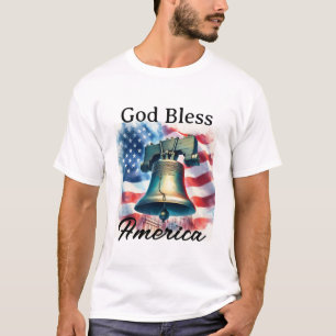 T-shirt Dieu bénisse l'Amérique drapeau patriotique Libert